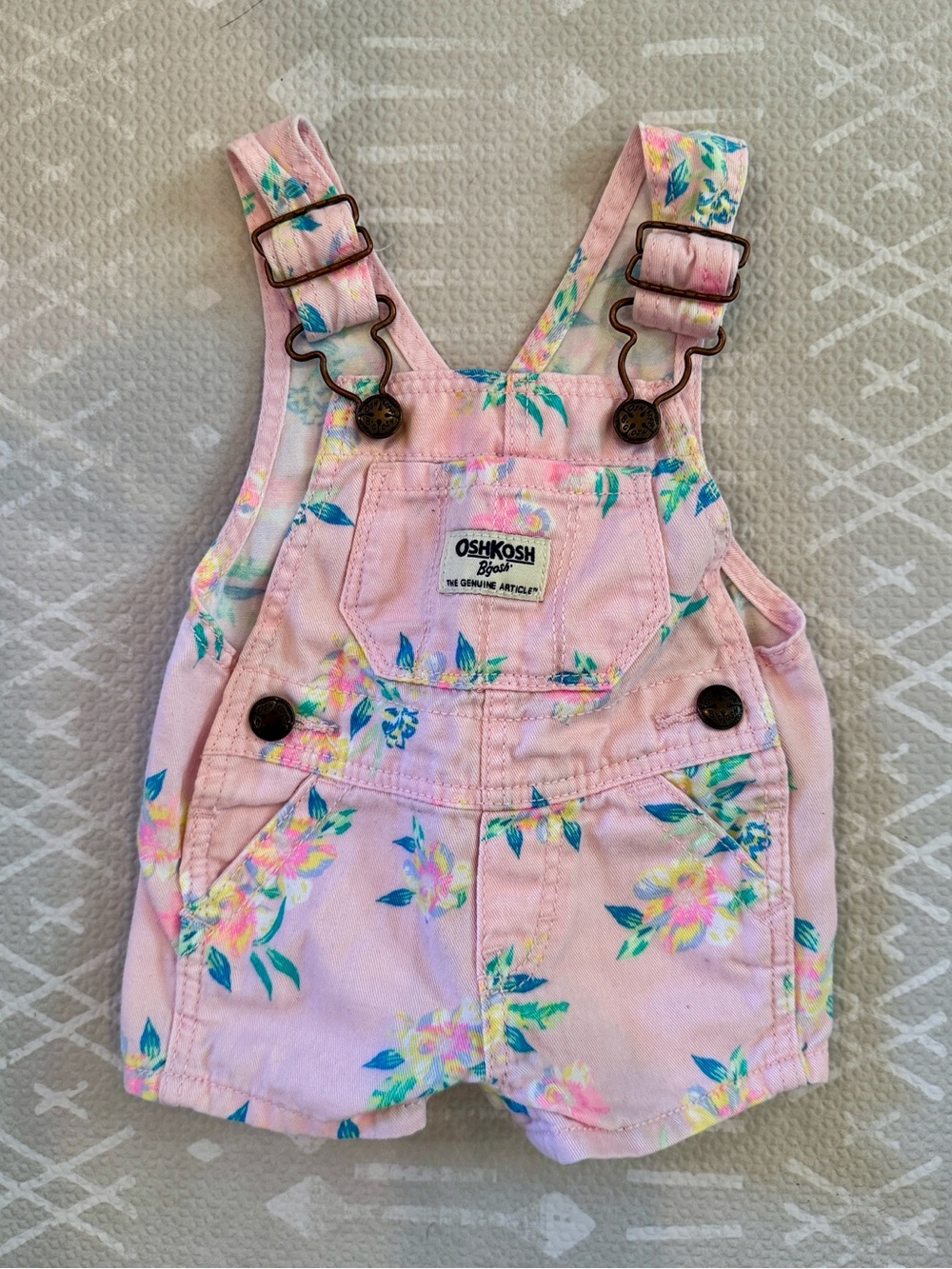 OshKosh B'gosh Pink Floral Overalls (3m)